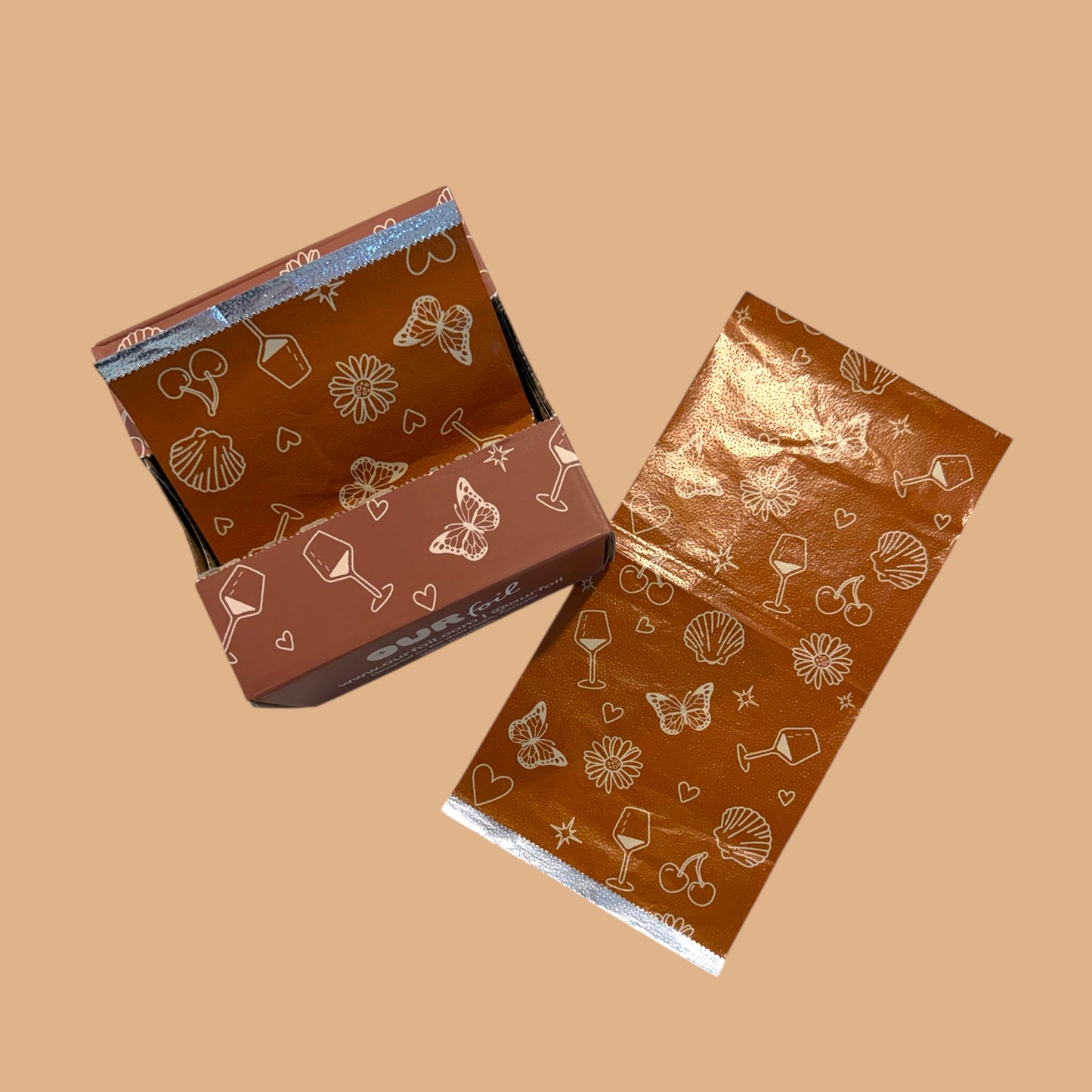 LONG foil Caramel print