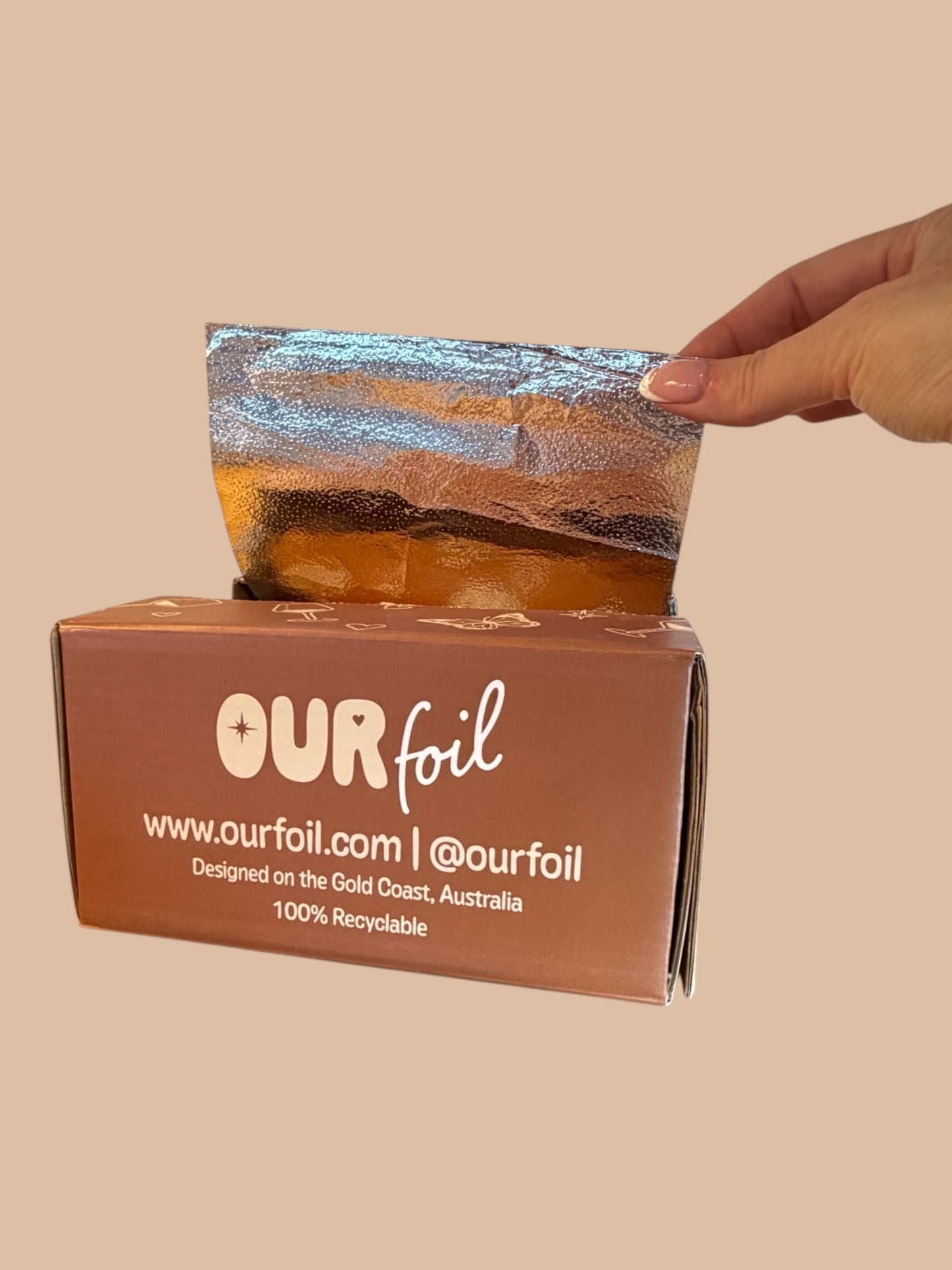 LONG foil Caramel print