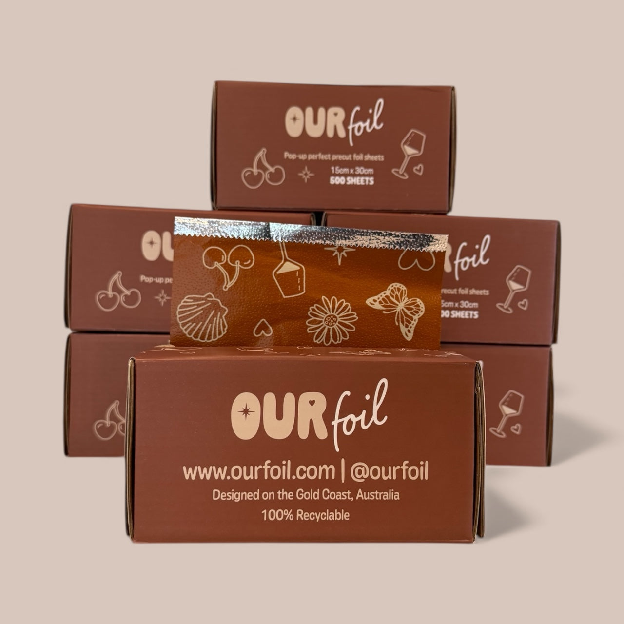 LONG foil Caramel print