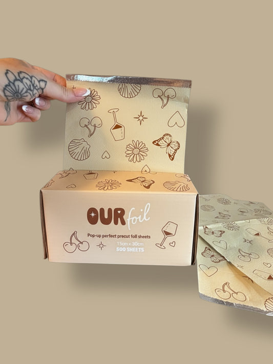 LONG foil Beige print