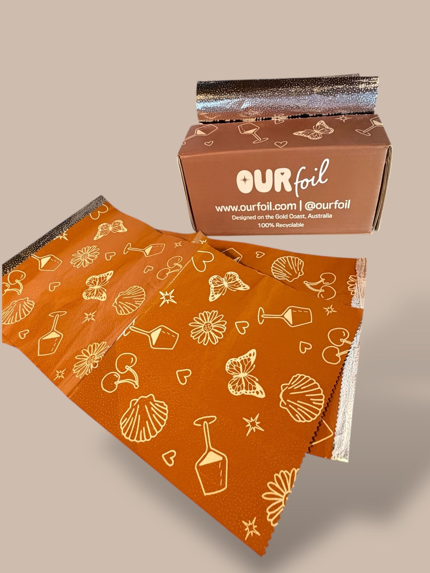 LONG foil Caramel print